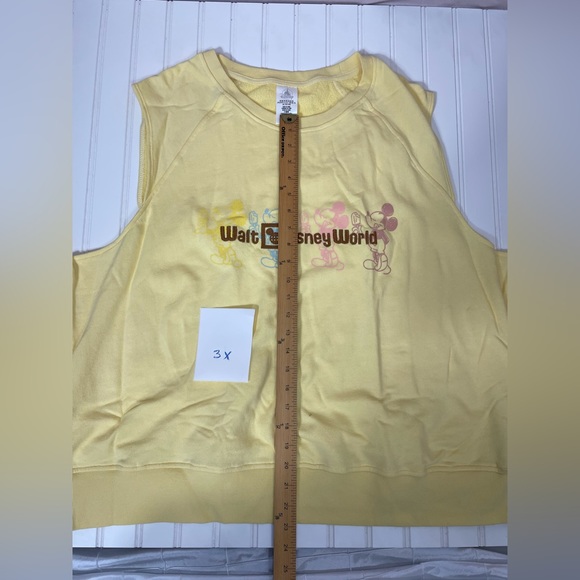 Disney mickey mouse ice cream summer sleeveless cropped yellow tank top 2X 3X - Picture 12 of 12